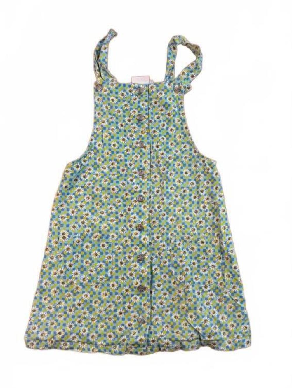 A. Byer 90s Vintage Floral Print Cotton Overall Mini Dress Size 5 Jrs, XS Women